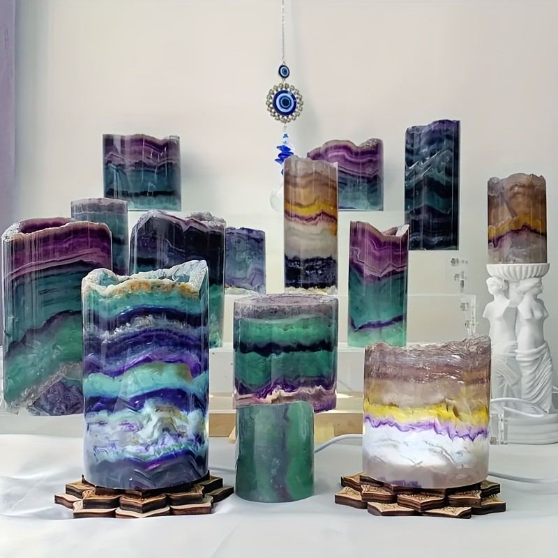 1pc Elegant Rainbow Fluorite Lamp