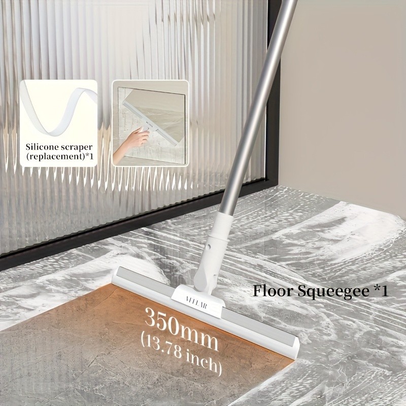 Veelar Heavy Duty Squeegee Broom with Metal Pole & Rubber Blade