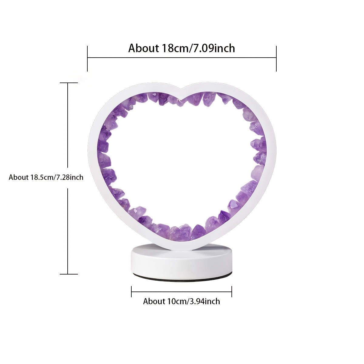 Natural Crystal Raw Stone Love Model Night Light