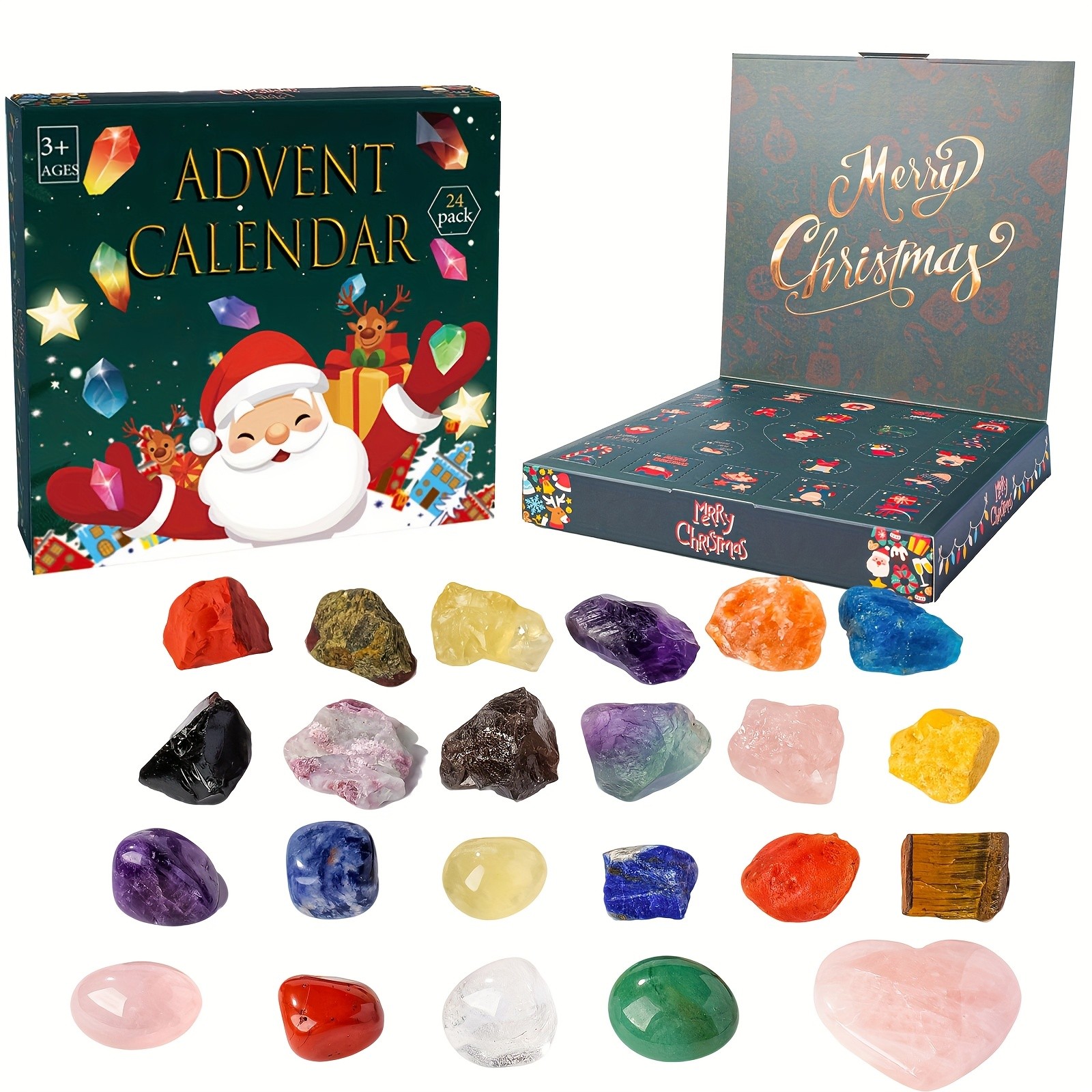 Christmas-Themed Gift Box with 24 Crystal Stones
