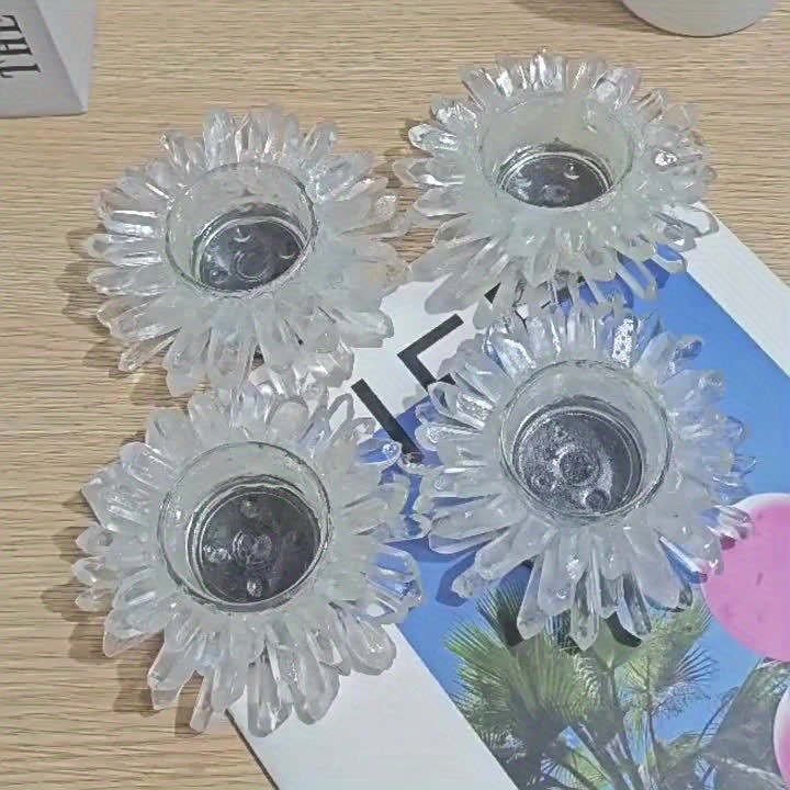 Natural White Crystal Single Crystal Candle Holder Ornament