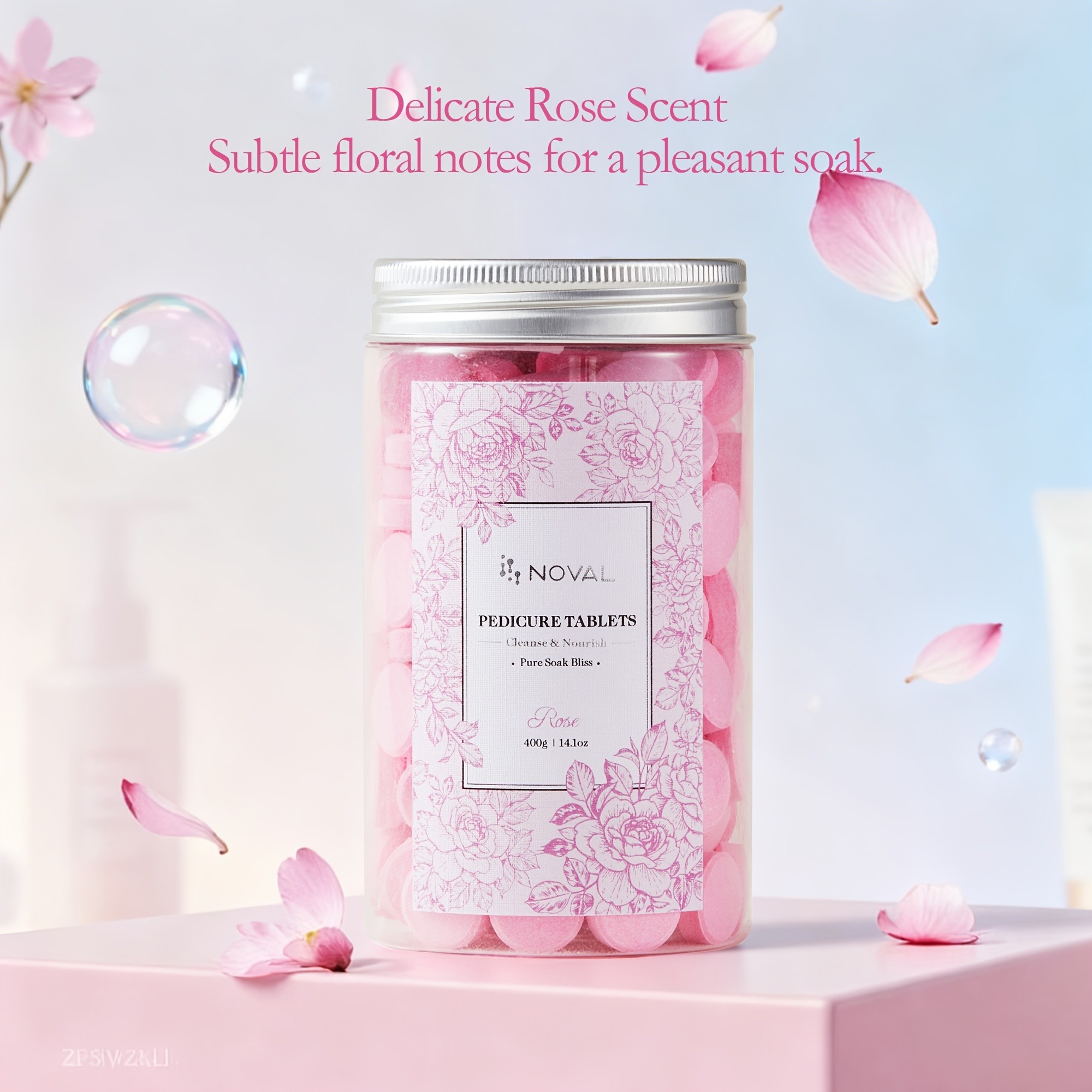 NOVAL Rose Scented Foot Bath Salt Tablets