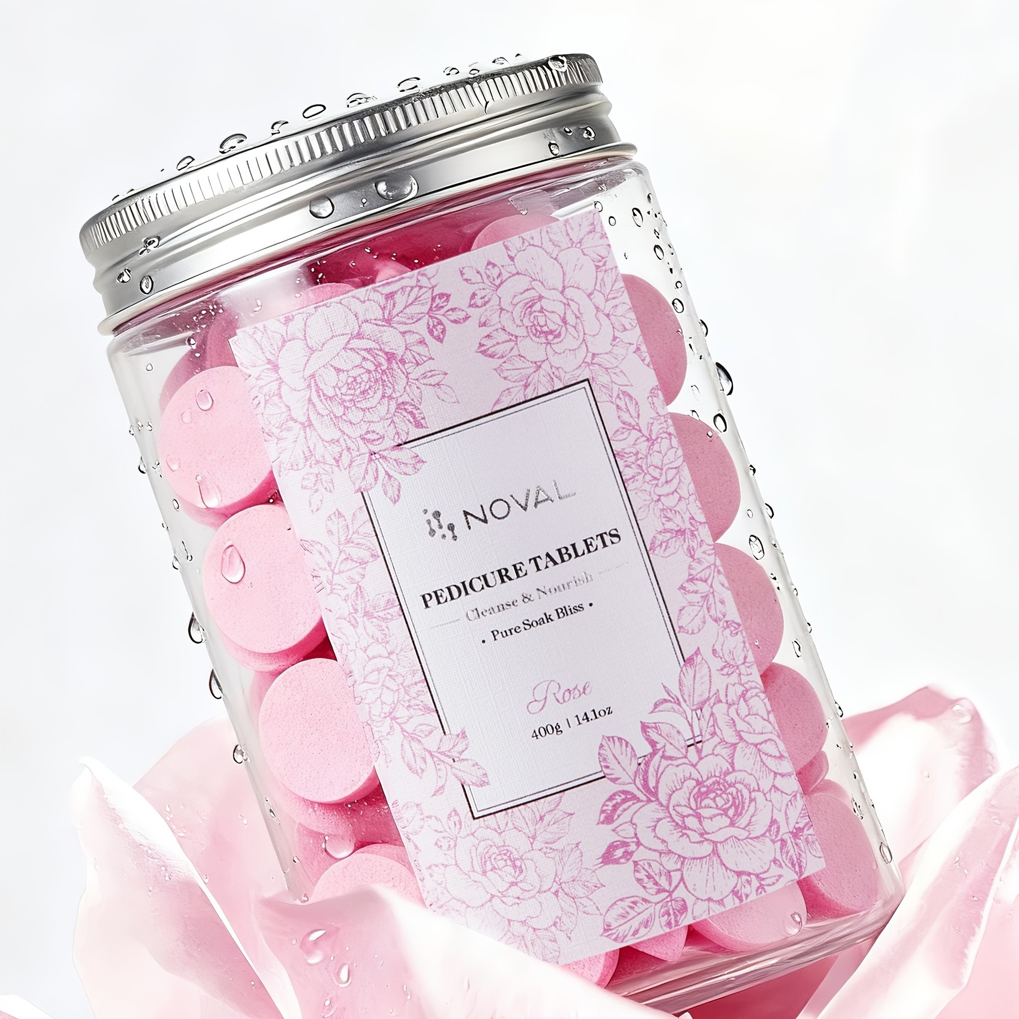 NOVAL Rose Scented Foot Bath Salt Tablets