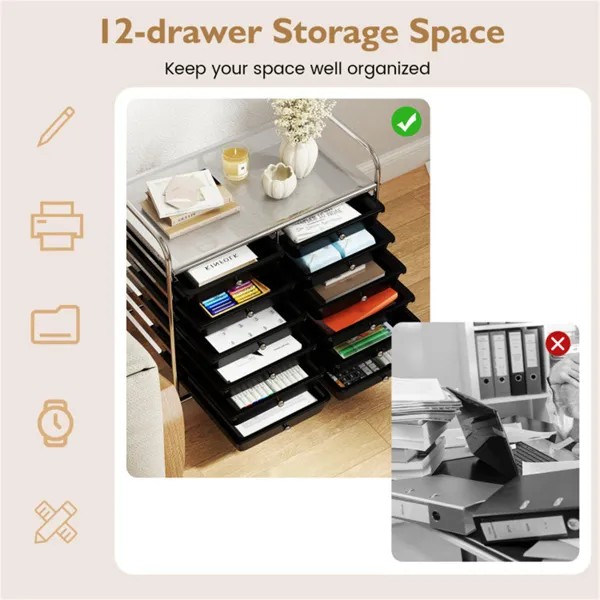 Drawer Rolling Storage Cart