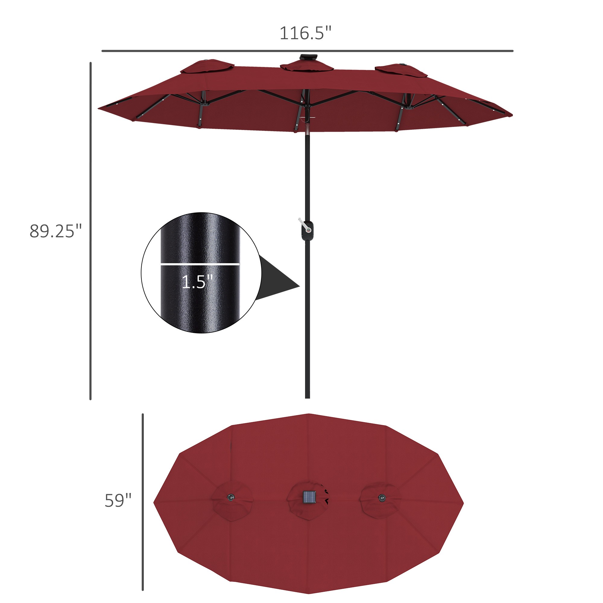 Patio Umbrella With LED Lights