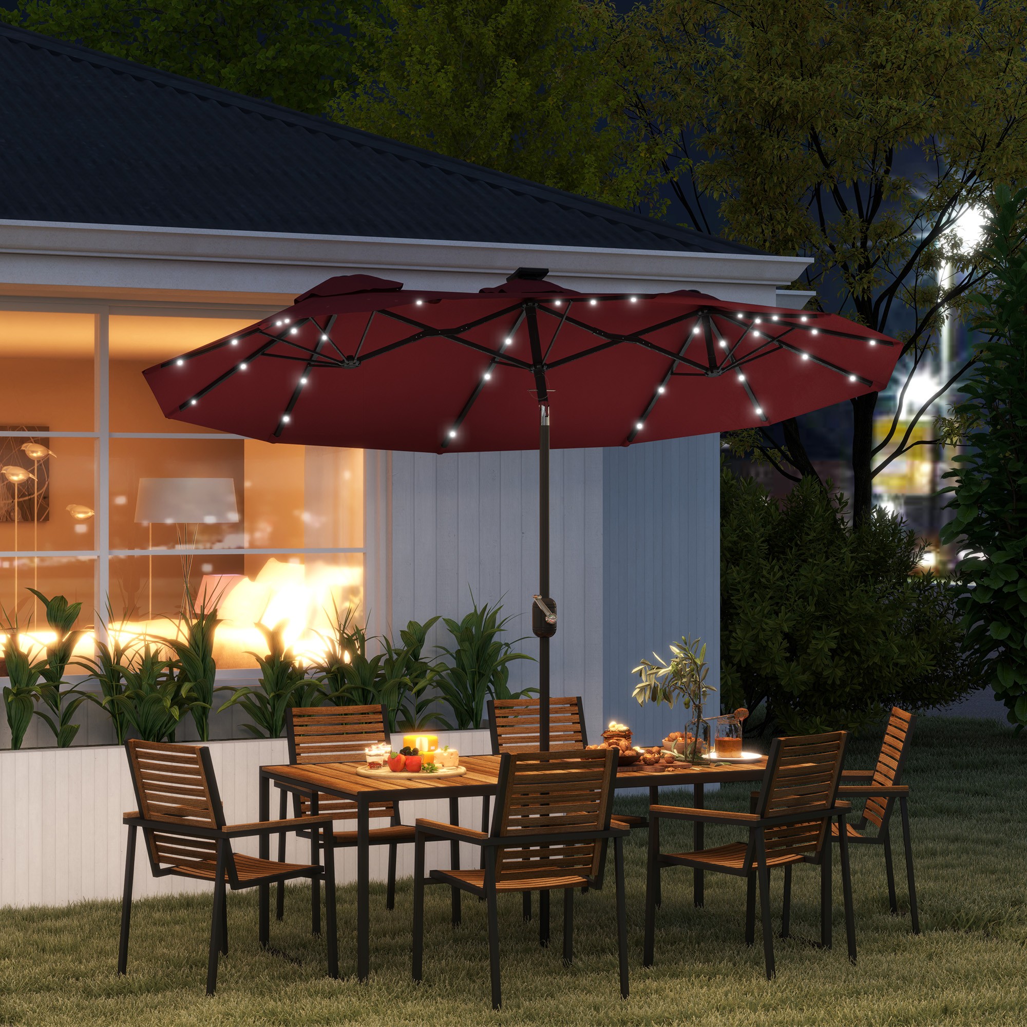 Patio Umbrella With LED Lights