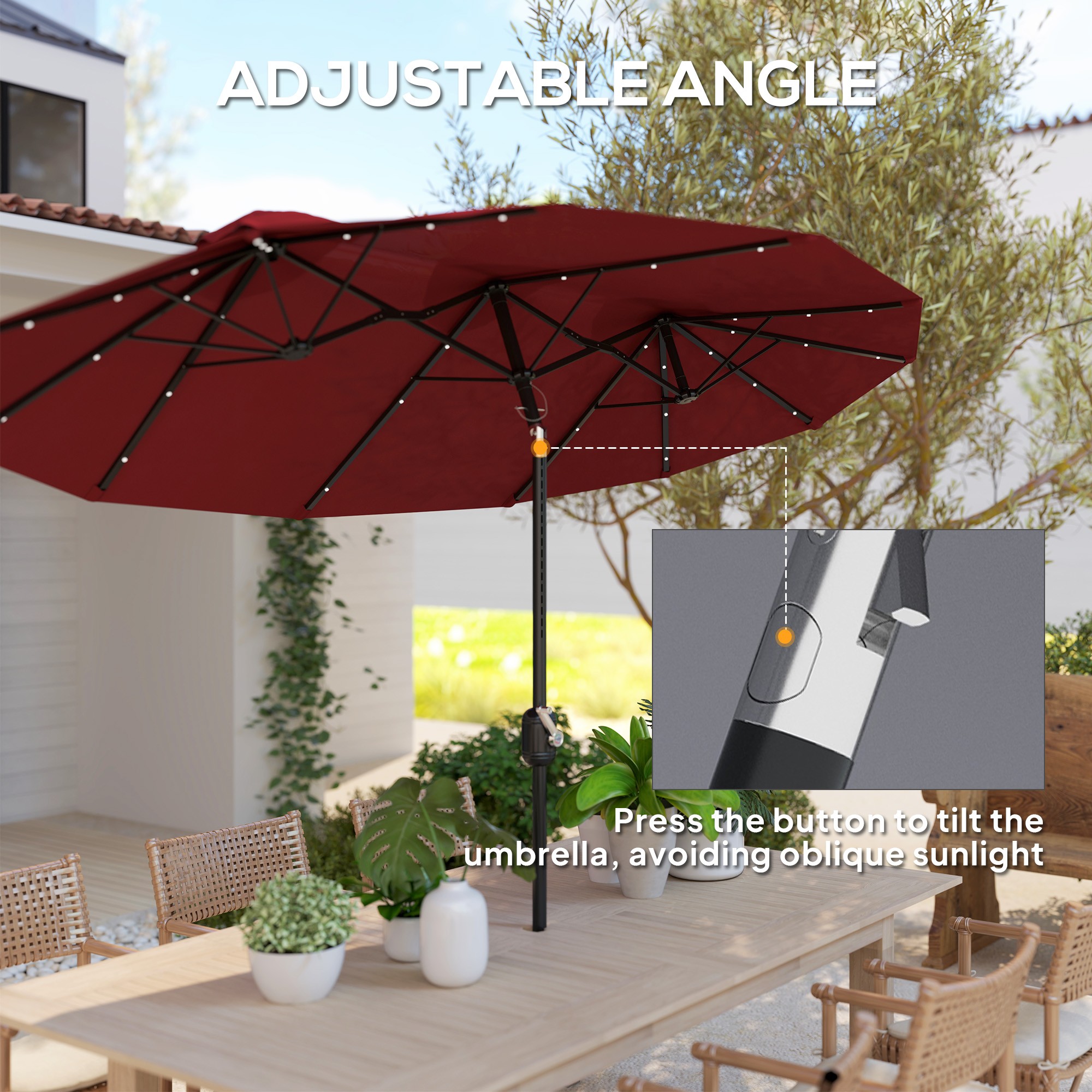 Patio Umbrella With LED Lights