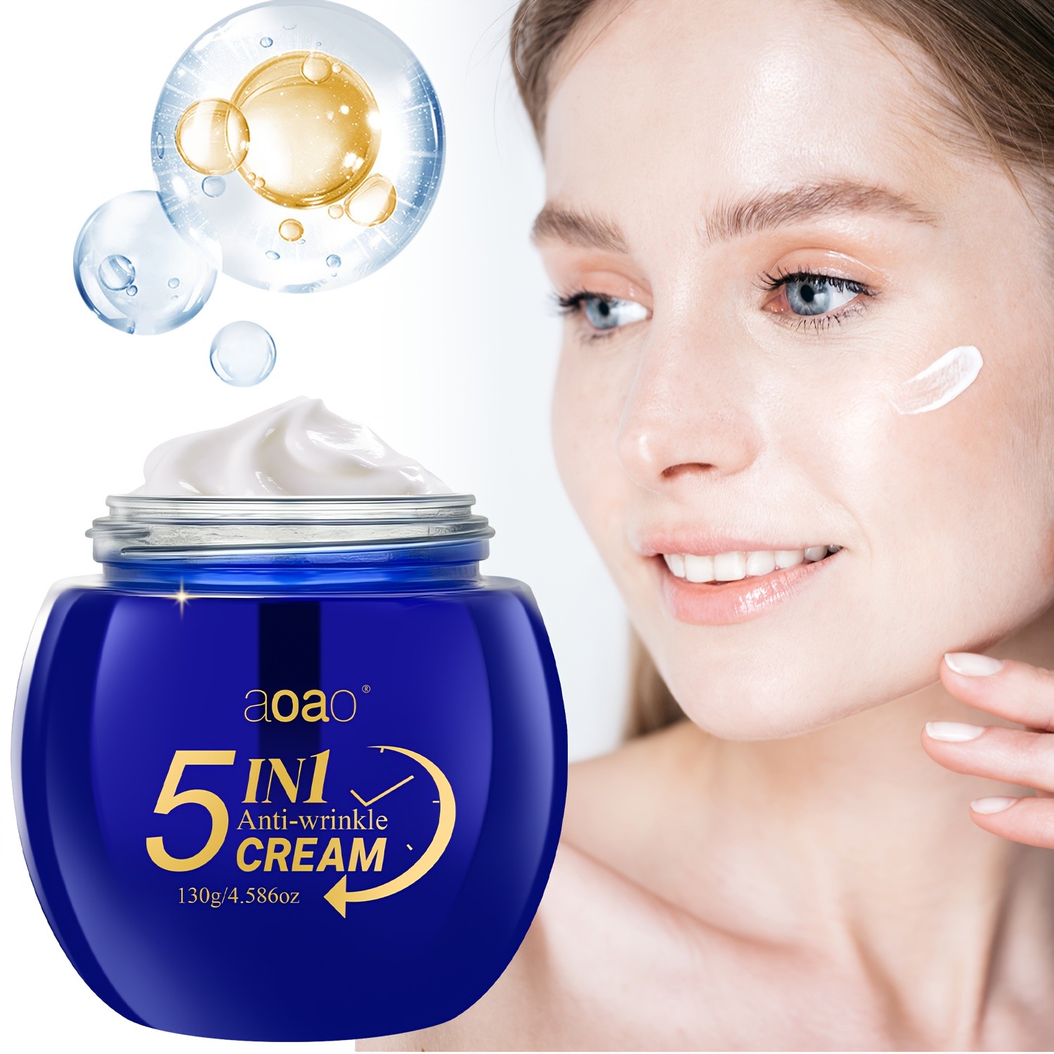 AOAO 5-in-1 Anti-Wrinkle Cream with Collagen, Vitamin C, E, Hyaluronic Acid & Aloe Vera