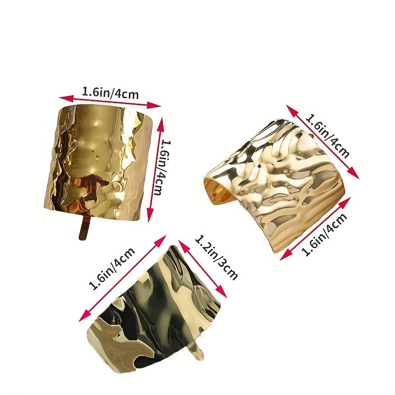 AYLHFO 1pc New Metal Irregular Concave Lava Inlay Hair Clip