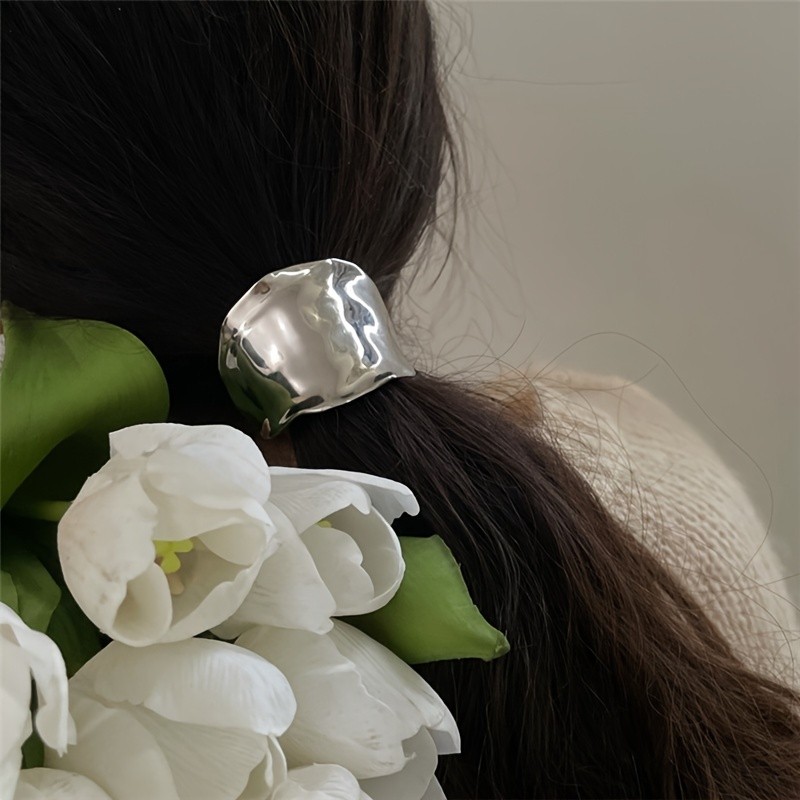 AYLHFO 1pc New Metal Irregular Concave Lava Inlay Hair Clip