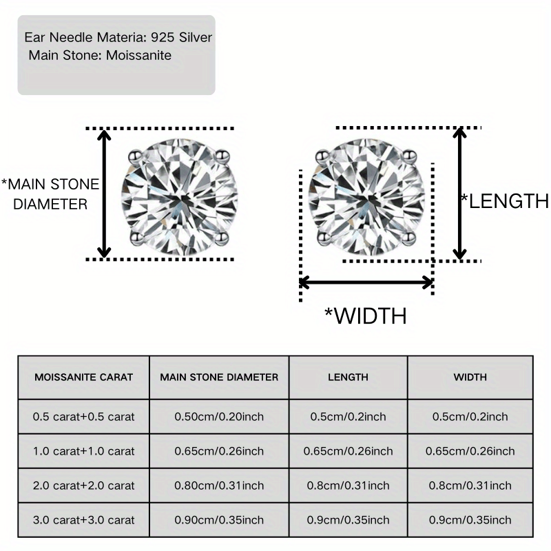 Ethic Diam 1 Pair Moissanite Earrings