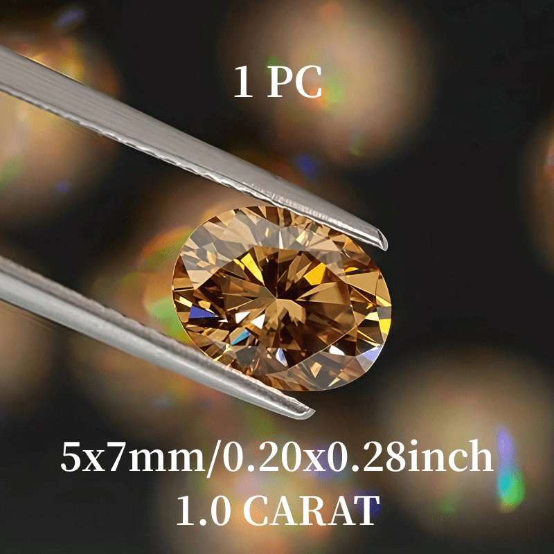 Spark Grow 1pc 1/2 Carat Champagne Oval Cut Loose Stone