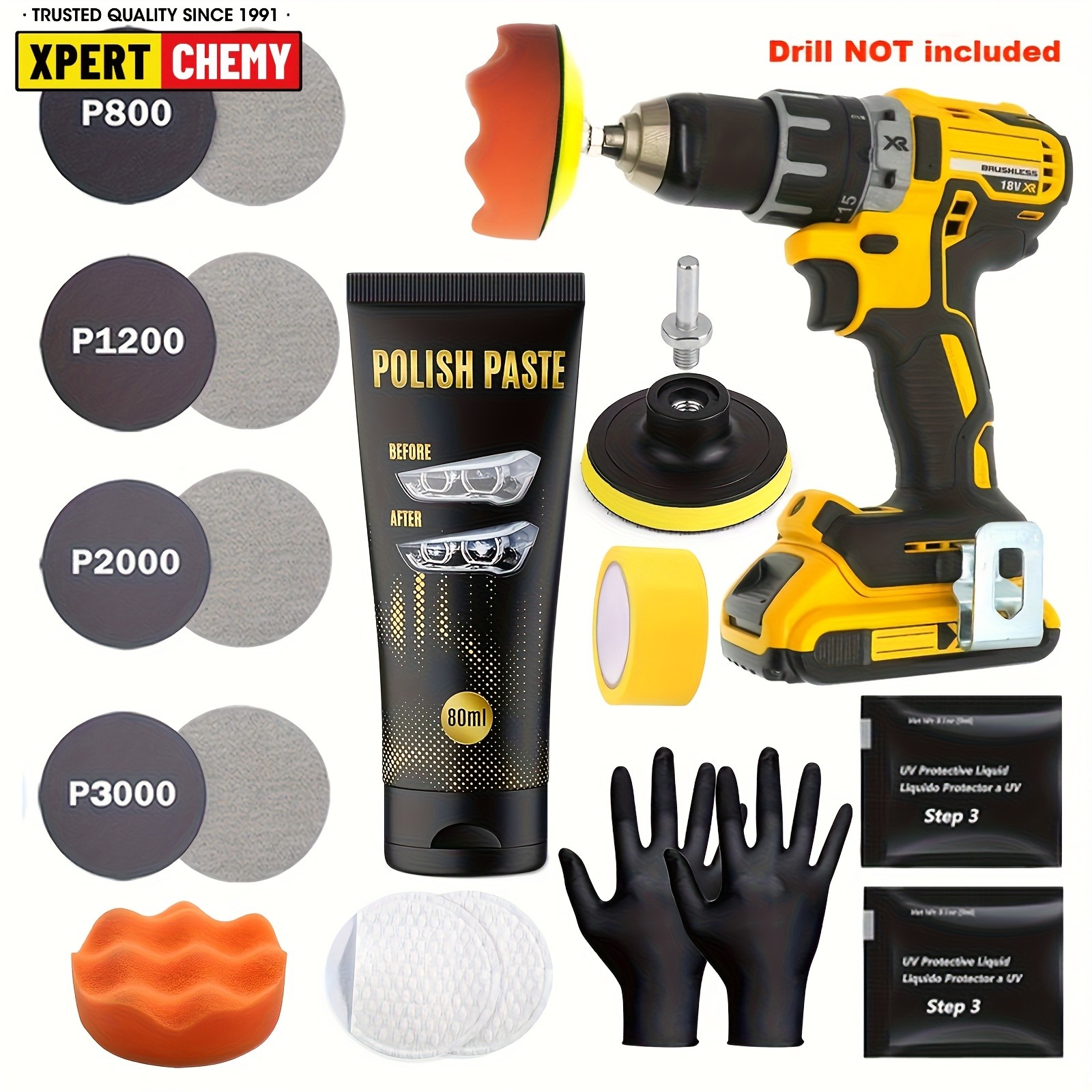 XPERTCHEMY Headlight Restoration Kit