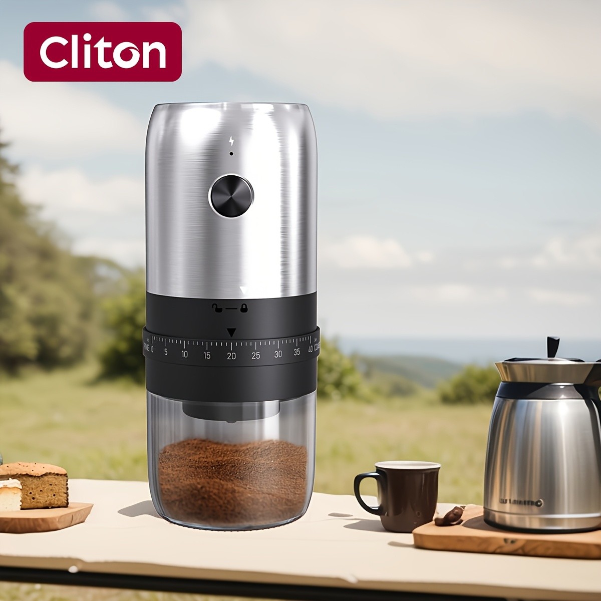 CLITON Rechargeable Electric Coffee Grinder
