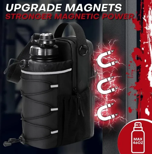 Fitness Magnetic Kettle Bag  Convenient Crossbody Bag with Magnetic Water Bottle Holder
