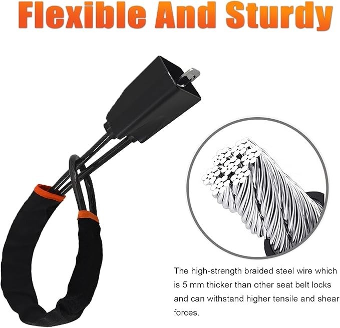 Car Steering Wheel Lock Seat Belt Lock with 3 Keys Anti-Theft Device Accessories