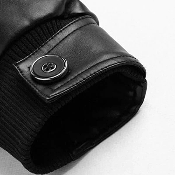 Men's Stand Collar Vintage Leather Jacket