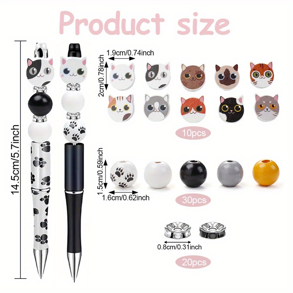 66/68/70/76pcs-Piece Neovivi Cat-Themed Beading Kit
