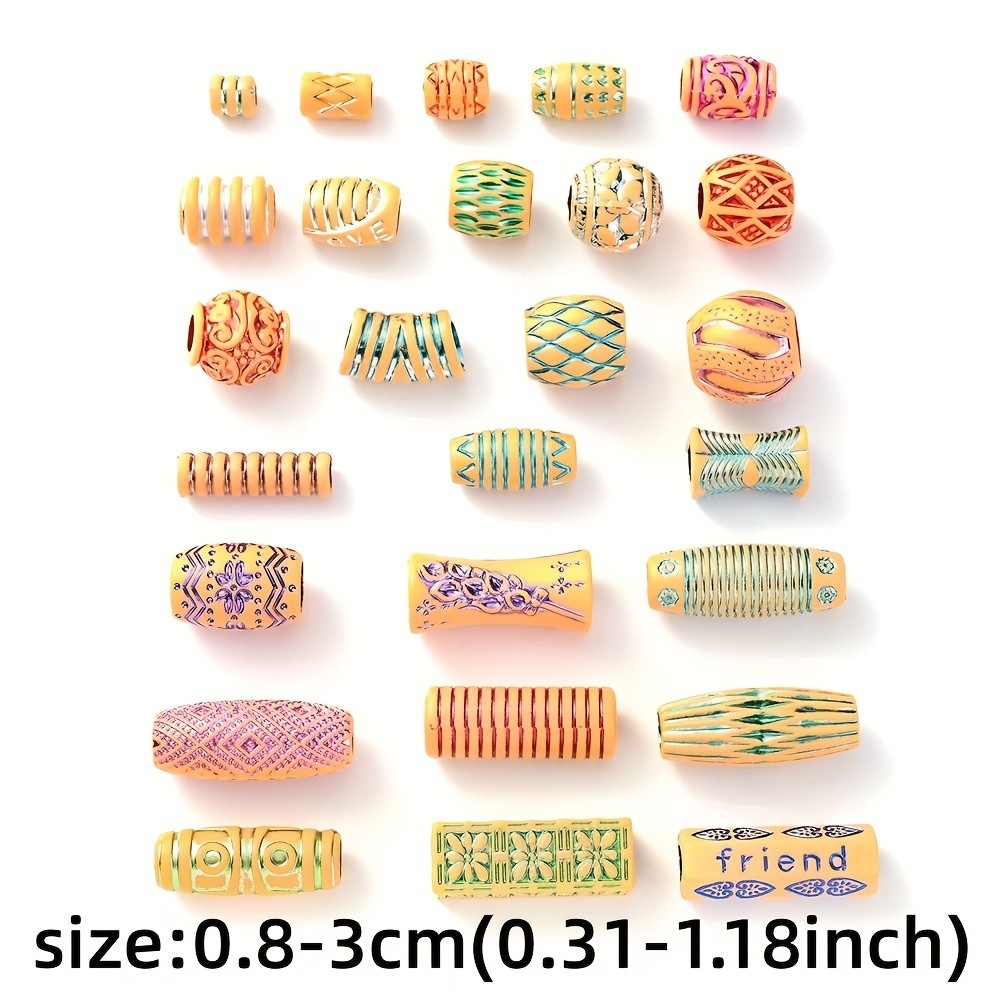 100g/Bag 7-30mm Random Mix Colorful Acrylic Hair Beads