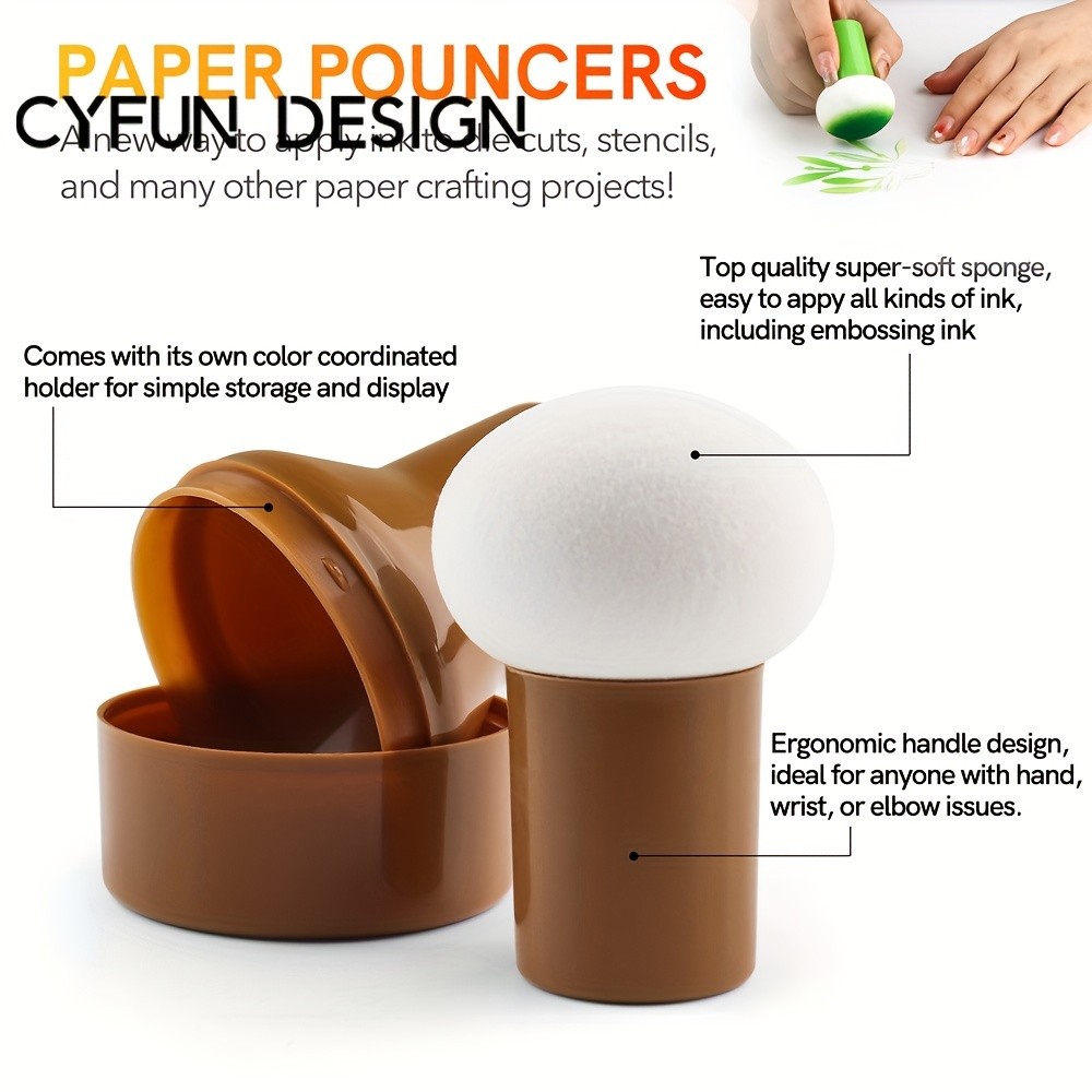 CYFUN DESIGN 12-Piece Rainbow Paper Pouncer Set with Storage Case