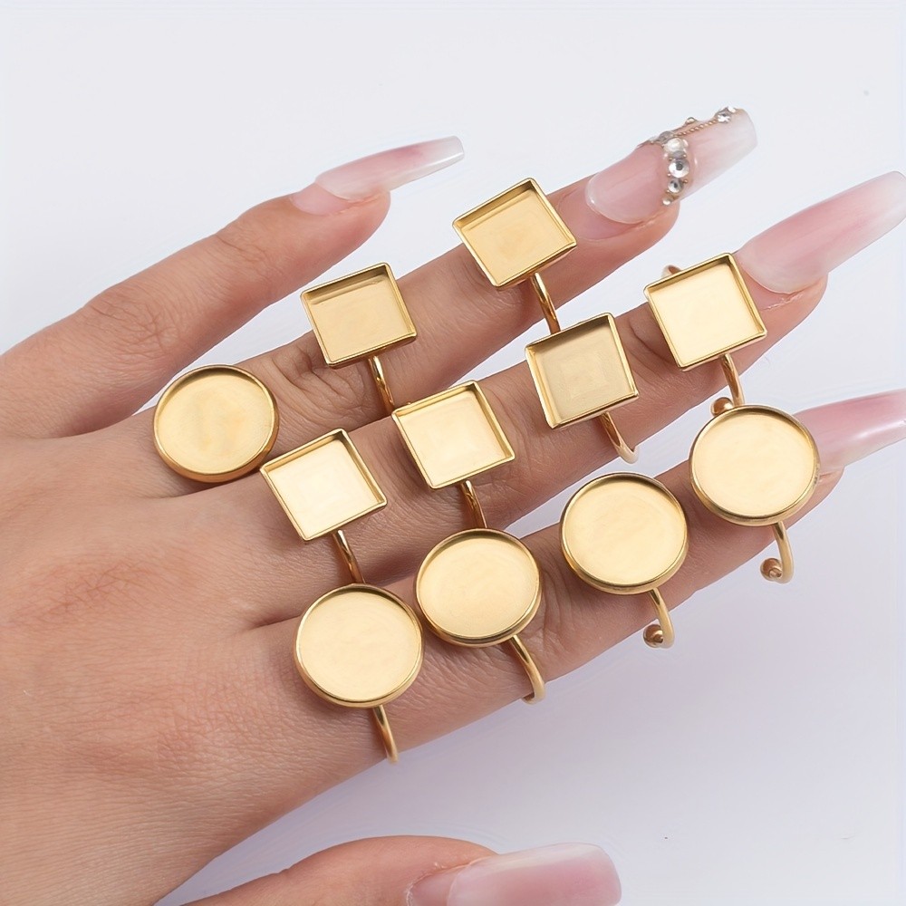 10pcs MINGXUAN Adjustable Blank Ring Base Set