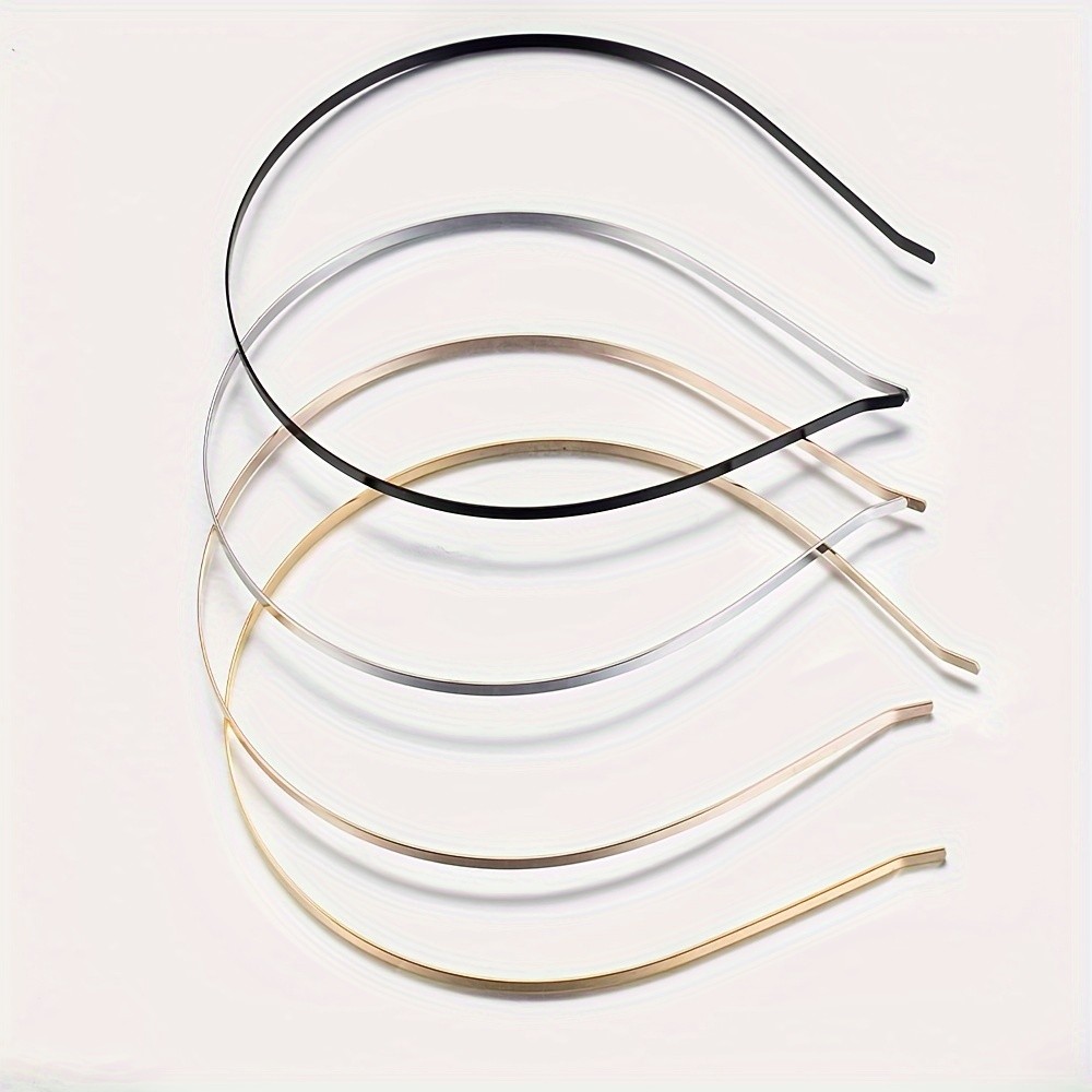 Set of 5 Metal Headbands with Blank Bases