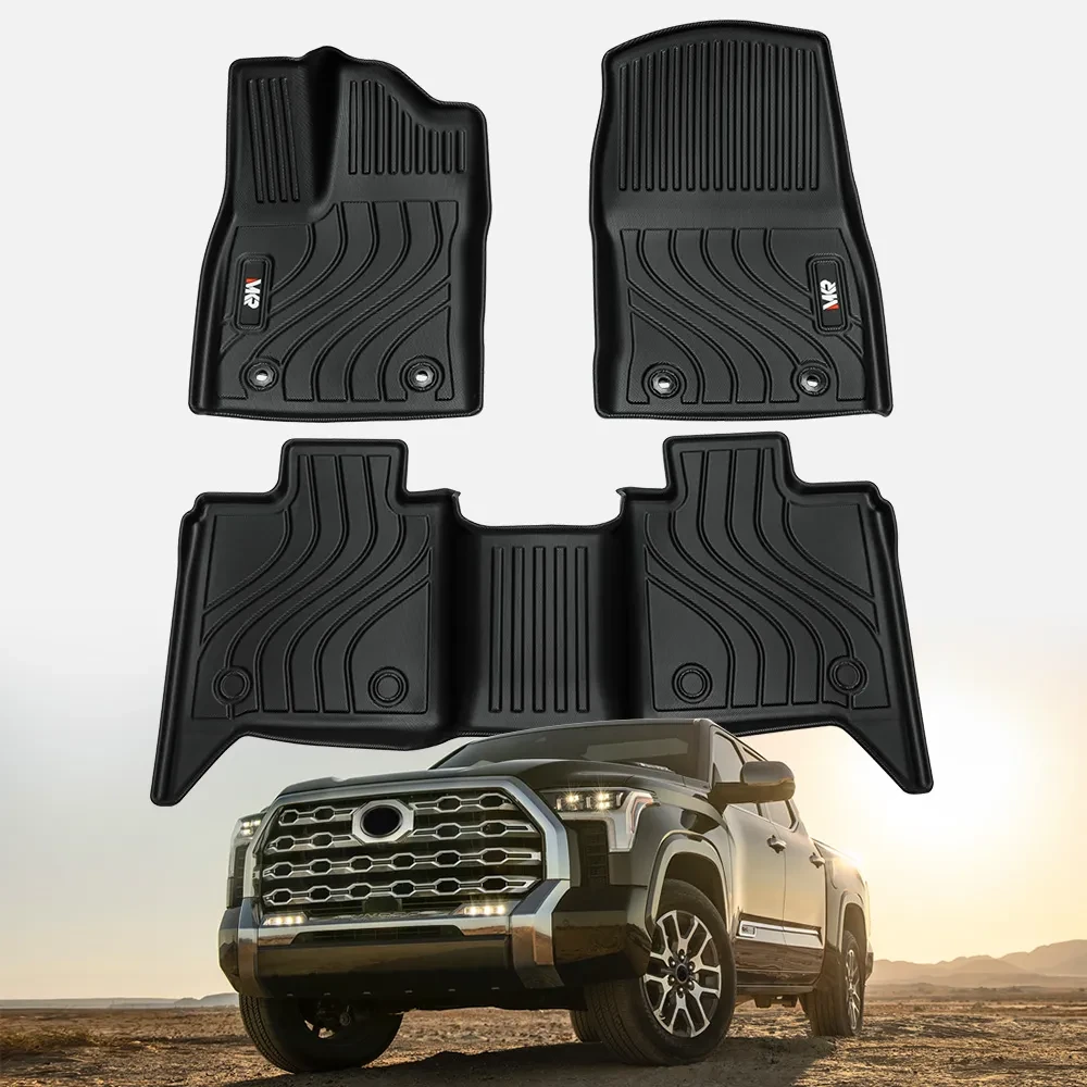 All-Weather TPE Front And Rear Row Floor Liners Floor Mats Fit For Toyota Tundra CrewMax Cab 2022-2025, Custom Fit Tundra Car Mats 20484