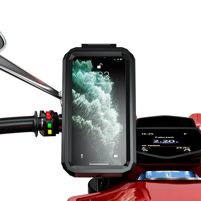 Outdoor Riding Rainproof Charging Mobile Phone Case Holder With Cable Fast Charging