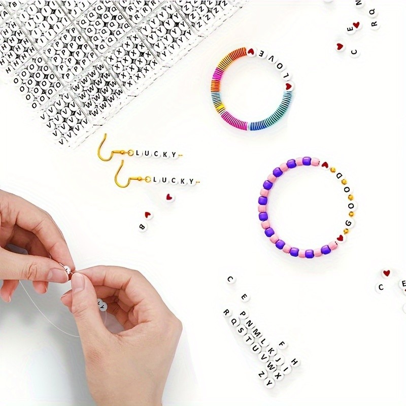 EDIFON 1400pcs Acrylic Alphabet Beads Set