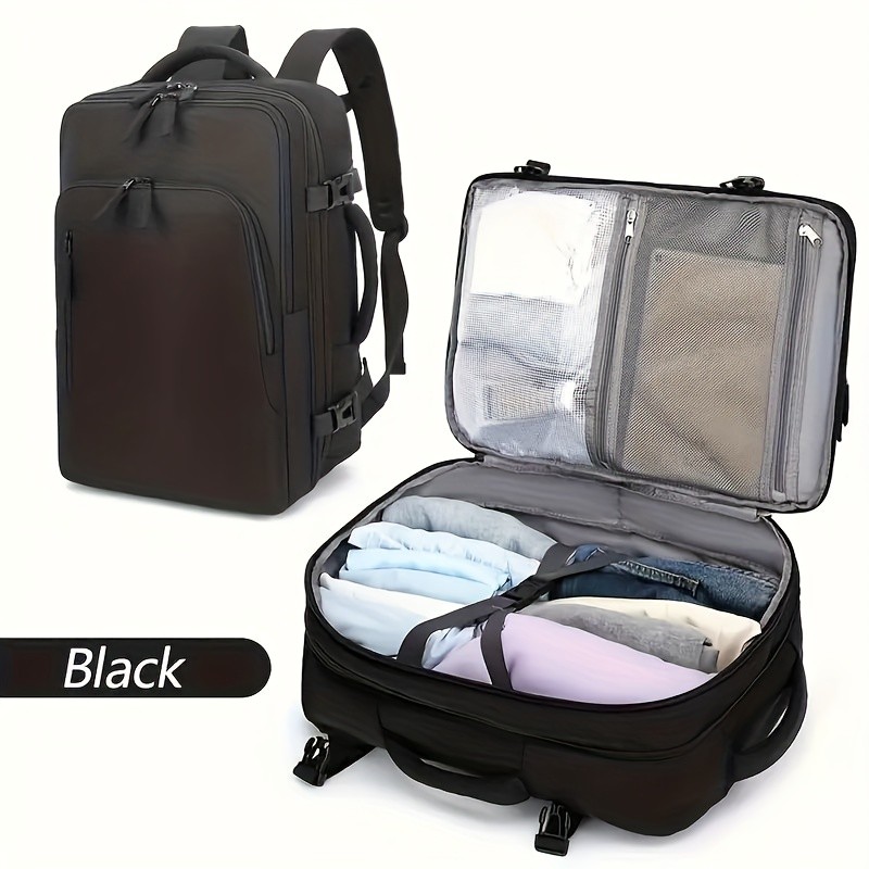 HUABUPS Unisex Travel Backpack with Expandable Luggage Compartment