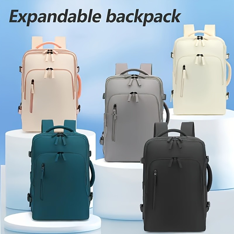 HUABUPS Unisex Travel Backpack with Expandable Luggage Compartment