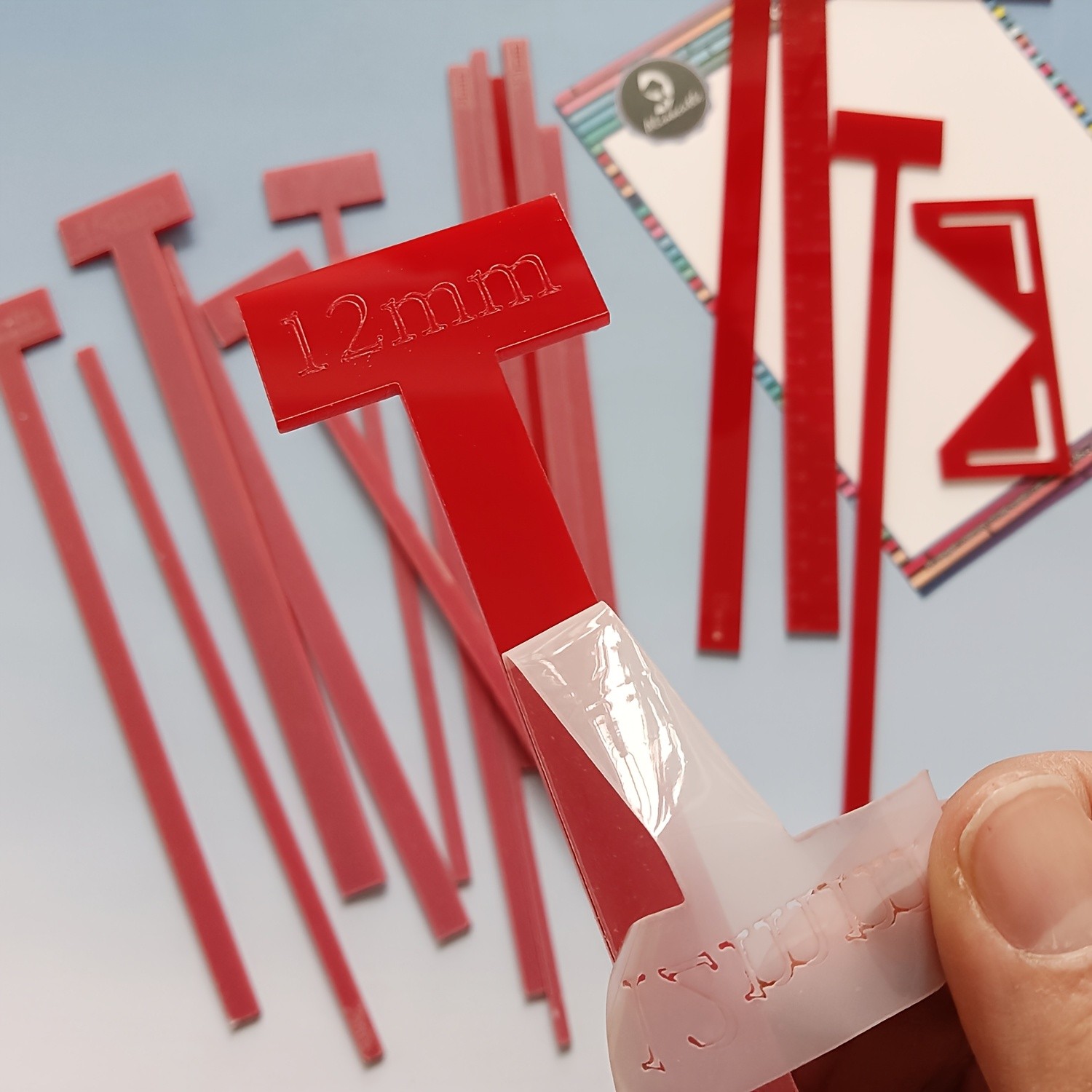 1Set/18pcs Red Acrylic Bookbinding Tool Set