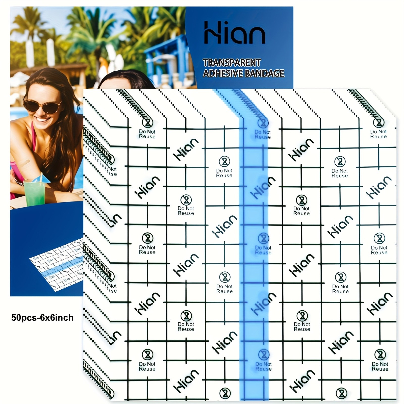 HION 50 Pre-Cut Sheets Waterproof Transparent Film Tattoo Aftercare