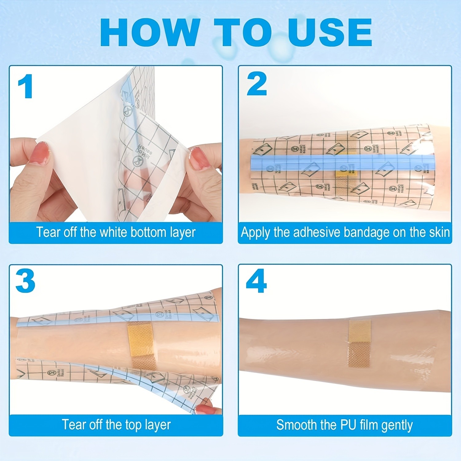 HION 50 Pre-Cut Sheets Waterproof Transparent Film Tattoo Aftercare