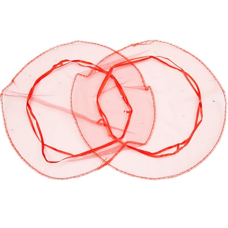 100pcs Red Sequin Organza Drawstring Bags