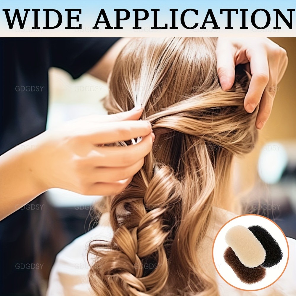 3pcs Volume Bump Up Hair Sponge Inserts and Puff Cushion Clips