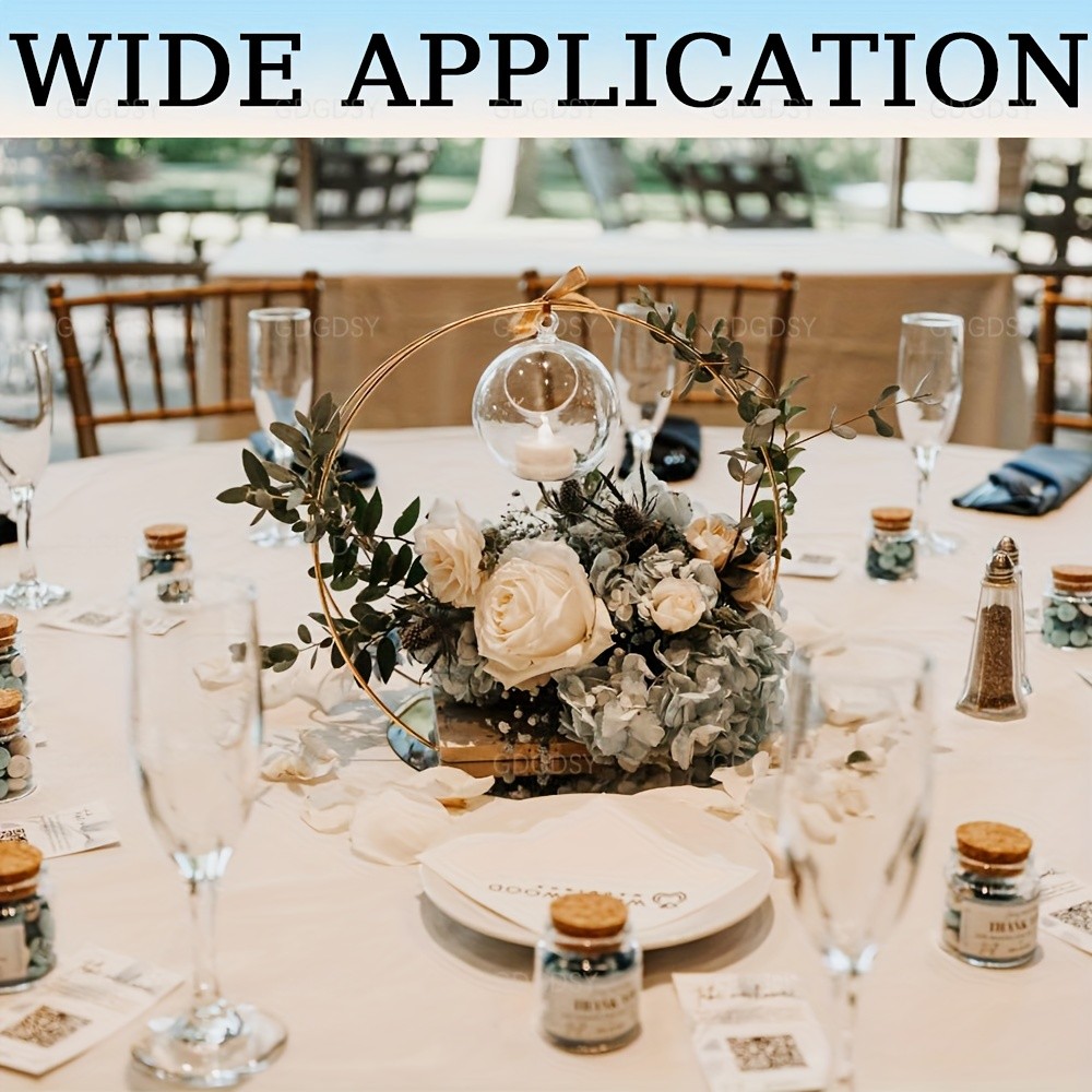 Floral Hoop Centerpiece with Wooden Stand