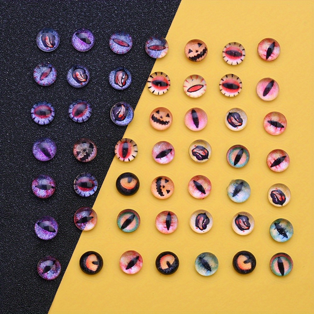 20pcs 8mm Halloween Evil Eye Pattern Acrylic Patches