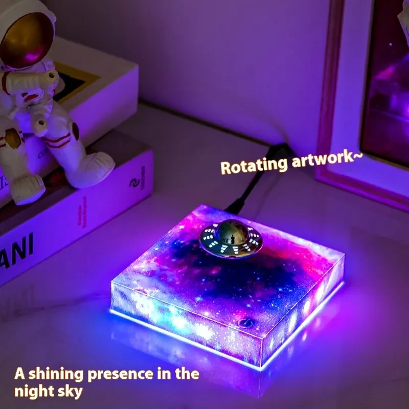 Levitating UFO Color Galaxy Lamp Magnetic Suspension UFO Star Light Creative Gift Decoration Home Decor