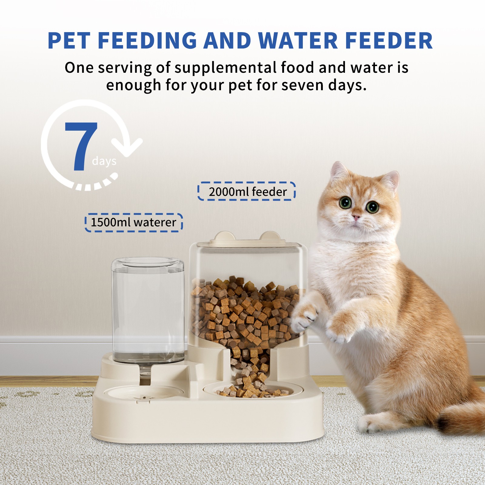 Pet Feeding and Water Feeder 2-in-1 Automatic Replenishment Feeder