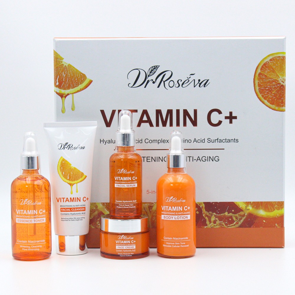 Dr. Roseva Vitamin C+ Skincare Set  Complete Brightening and Anti-Aging Routine