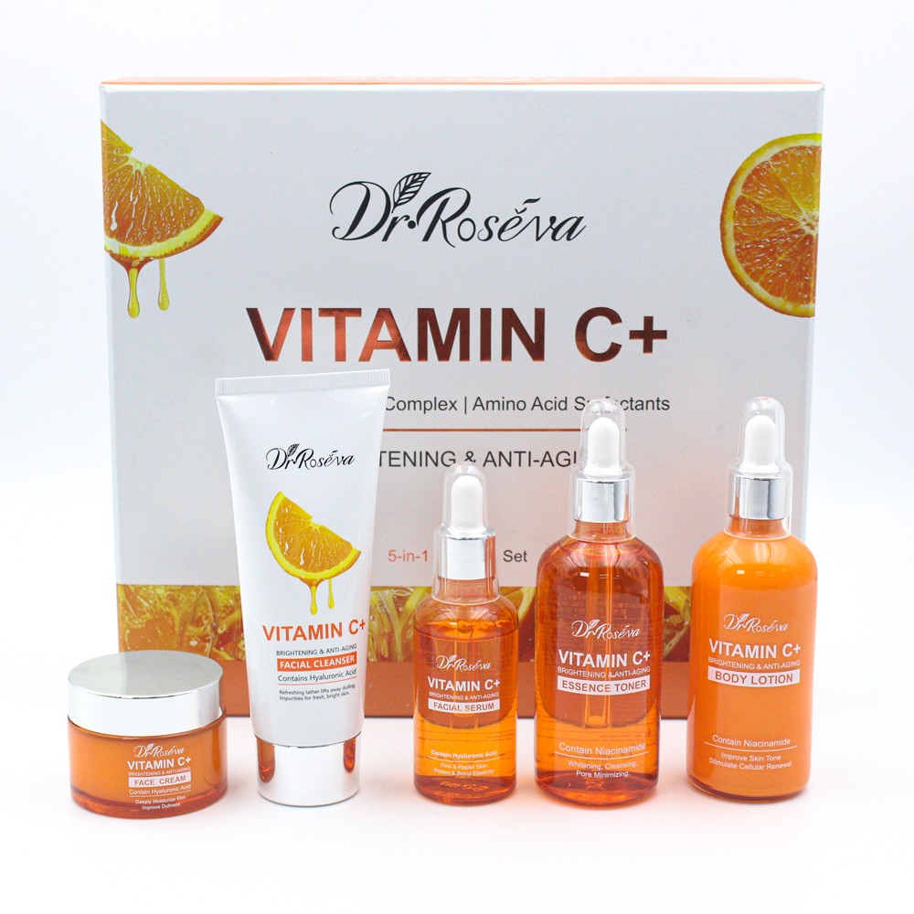 Dr. Roseva Vitamin C+ Skincare Set  Complete Brightening and Anti-Aging Routine