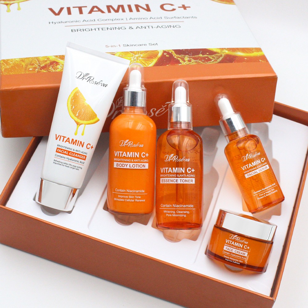Dr. Roseva Vitamin C+ Skincare Set  Complete Brightening and Anti-Aging Routine