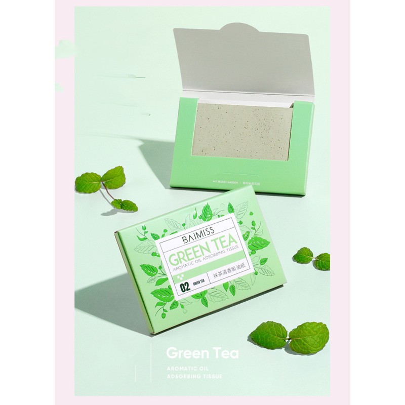Baimiss Matcha Fragrance Grease Paper Refreshing Oil Control Oil Absorbent Paper