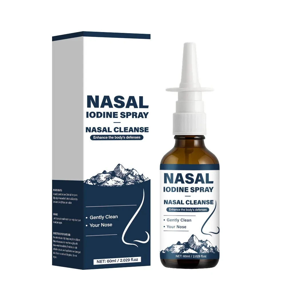 Nasal Iodine Spray  Nasal Cleanse Mist for Fresh, Clean-Feeling Nasal Care (60ml)