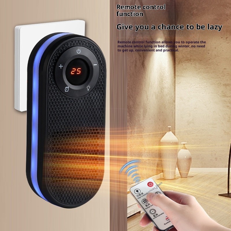Small 180-Degree Rotatable Electric Heater with Remote Control and LED Display