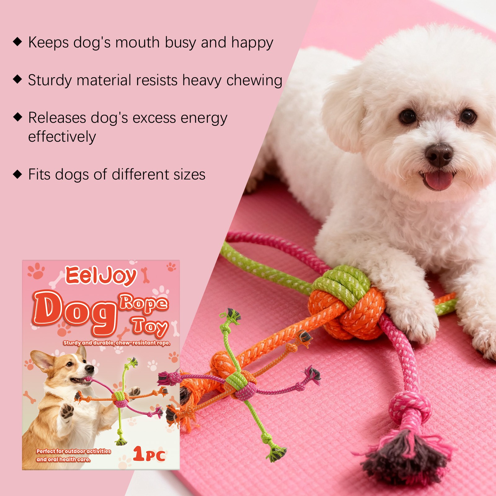 EelJoy Dog Rope Toy  Sturdy, Durable, and Chew-Resistant