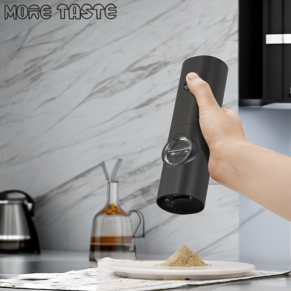 MORE TASTE Electric Salt and Pepper Grinder Set