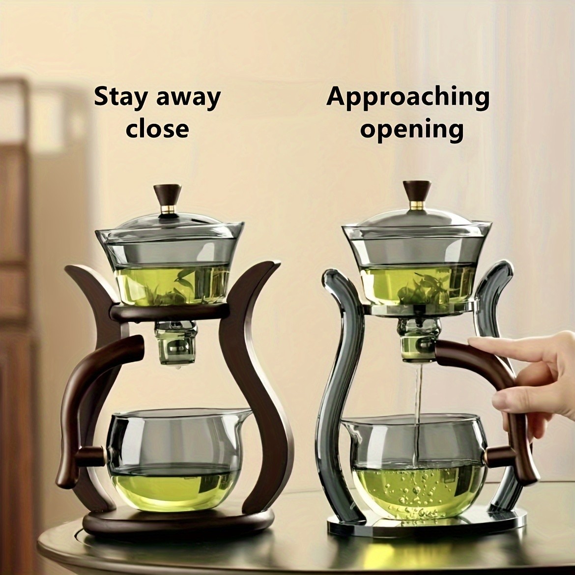 KITEOAGE Lazy Kung Fu Glass Tea Set