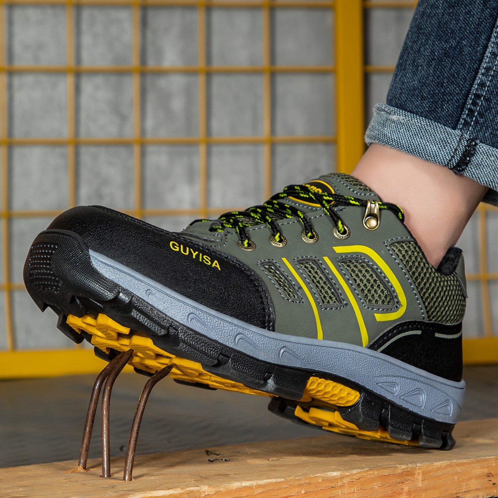 GUYISA Men's & Unisex Steel-Toe Work Shoes